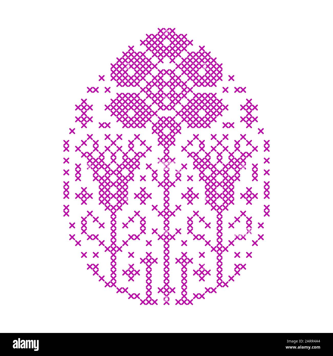 Embroidered Easter egg Stock Vector