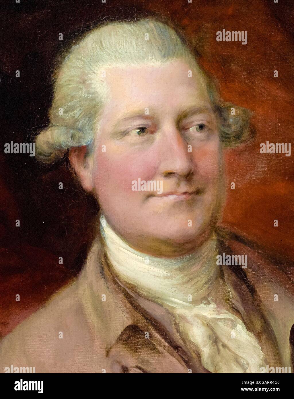 Thomas Gainsborough, James Christie (1730-1803), auction house founder, portrait painting detail 1778 Stock Photo