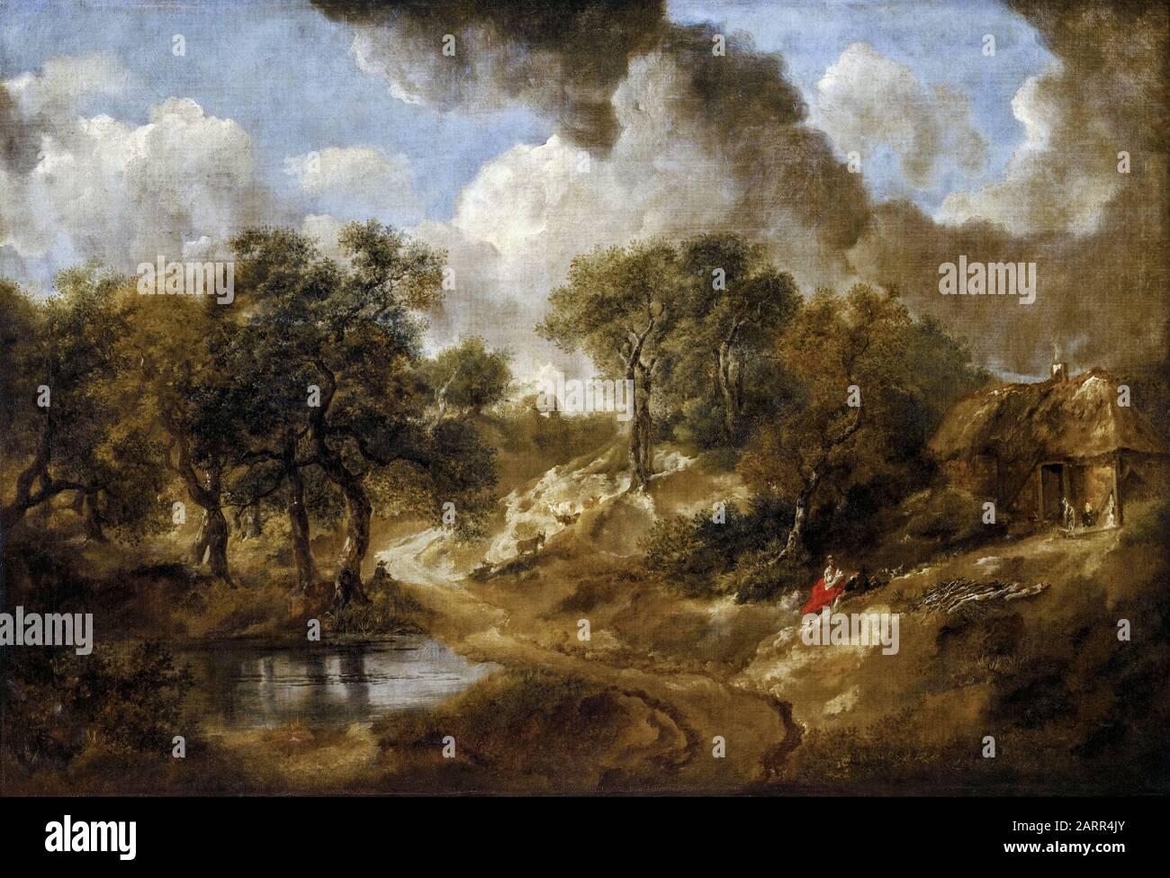Thomas Gainsborough, Landscape in Suffolk, painting, 1746-1750 Stock Photo