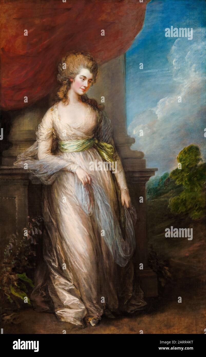 Thomas Gainsborough, Georgiana Cavendish, Duchess of Devonshire (1757-1806), portrait painting, 1783 Stock Photo