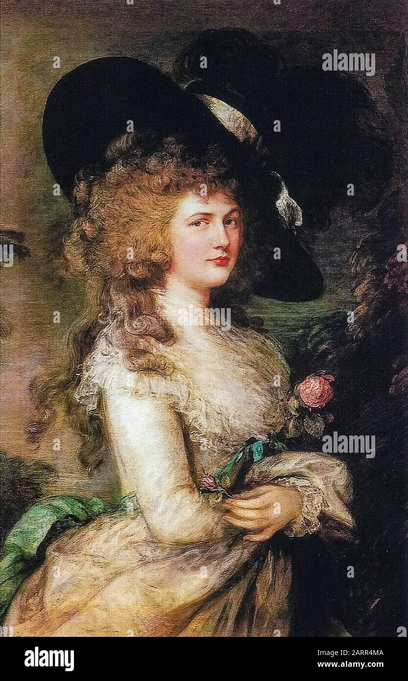 Thomas Gainsborough, Georgiana Cavendish, Duchess of Devonshire (1757-1806), portrait painting, 1785-1787 Stock Photo