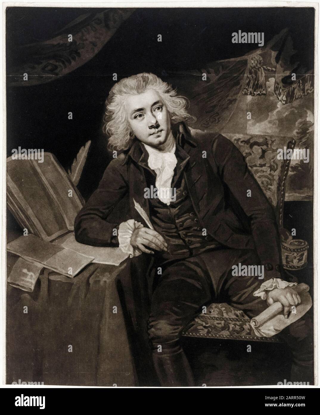 William Wilberforce, (1759-1833) leader of the movement to abolish the slave trade, portrait print 1792 Stock Photo