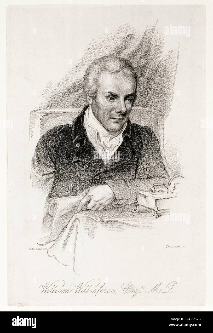 William Wilberforce (1759-1833), British anti slave trade abolitionist, portrait engraving, 1800-1900 Stock Photo