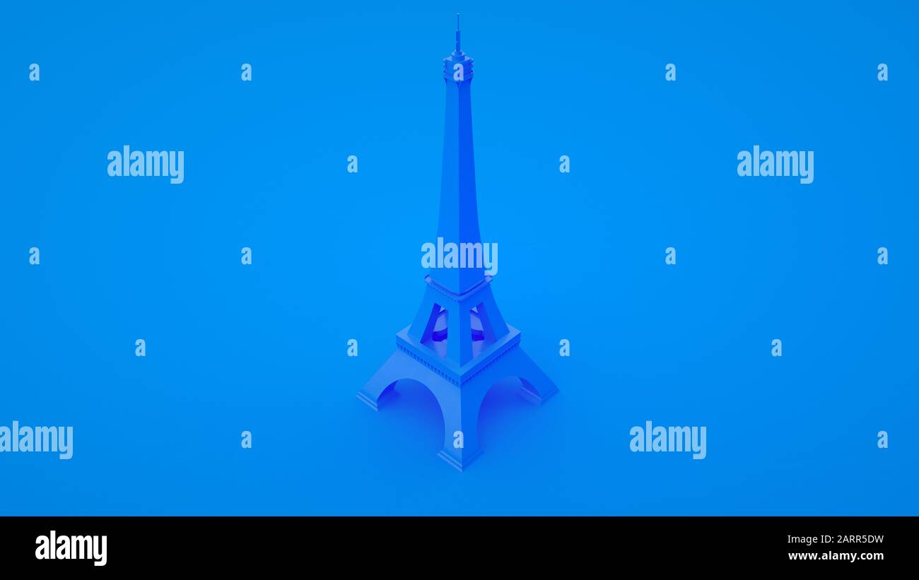 3d model eiffel tower blue hi-res stock photography and images - Alamy