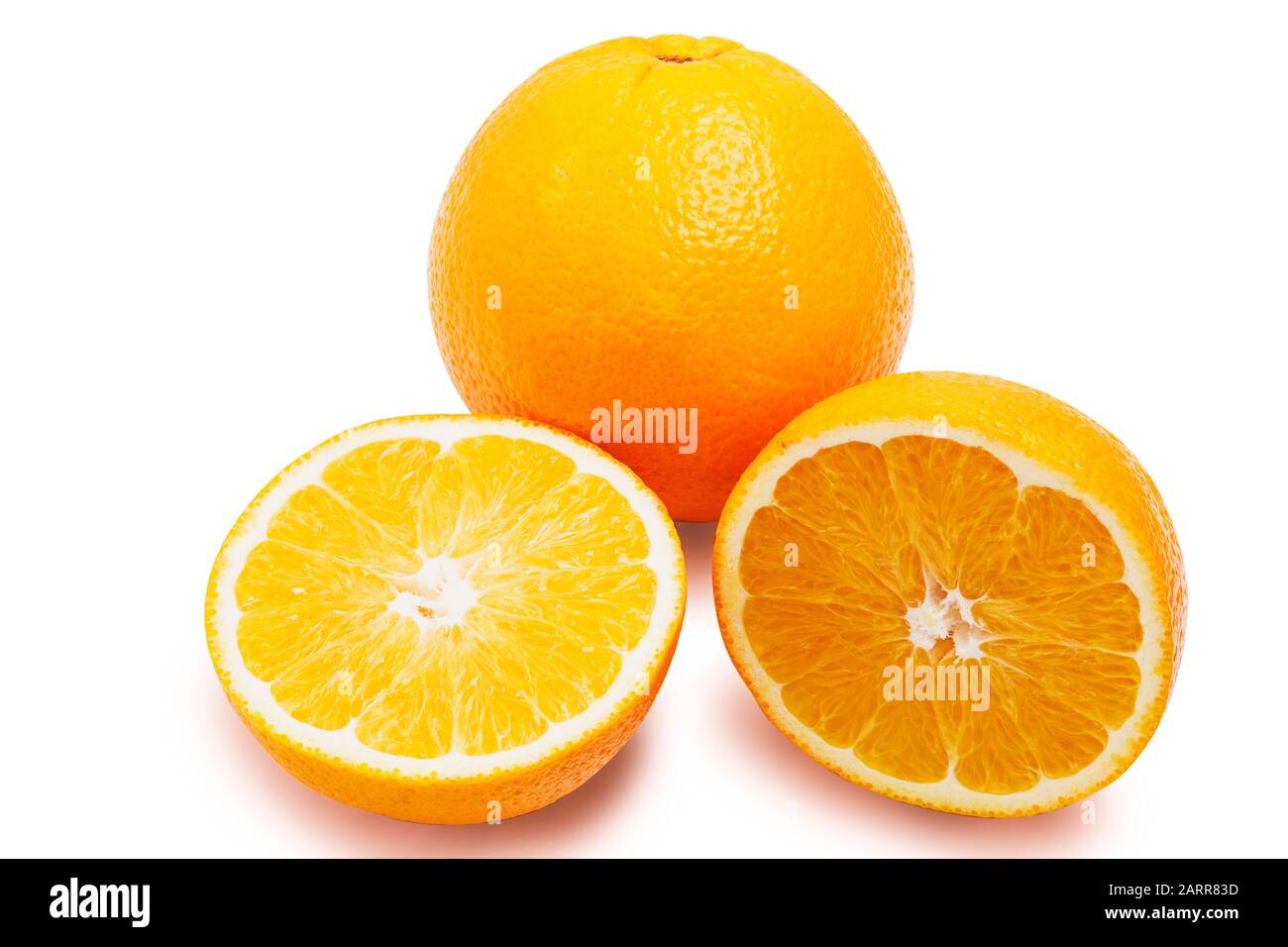 fresh oranges isolated on a white background with shadow Stock Photo