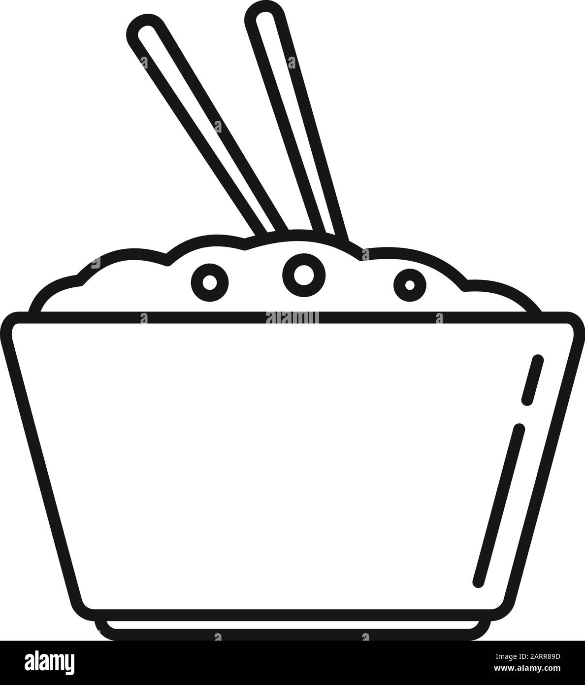 Bowl rice icon. Outline bowl rice vector icon for web design isolated