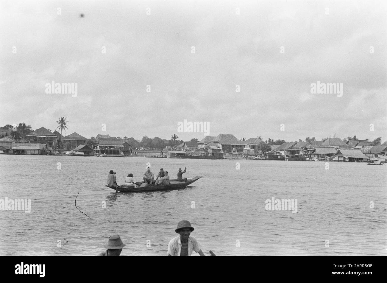Palembangs  River Moesi [Musi] Date: July 1947 Location: Indonesia, Dutch East Indies, Palembangs, Sumatra Stock Photo