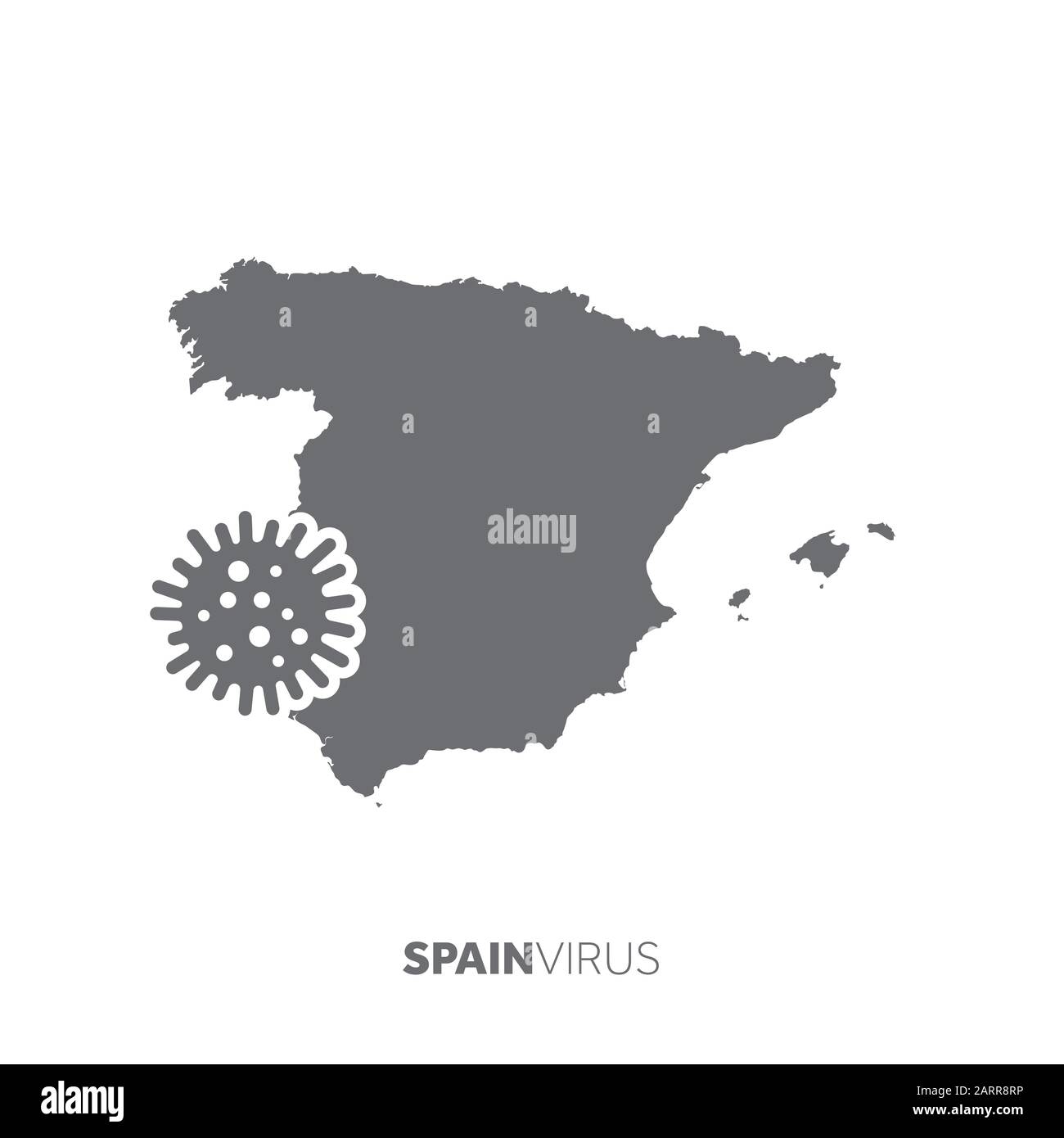 Spain map with a virus microbe. Illness and disease outbreak Stock Vector Image & Art Alamy