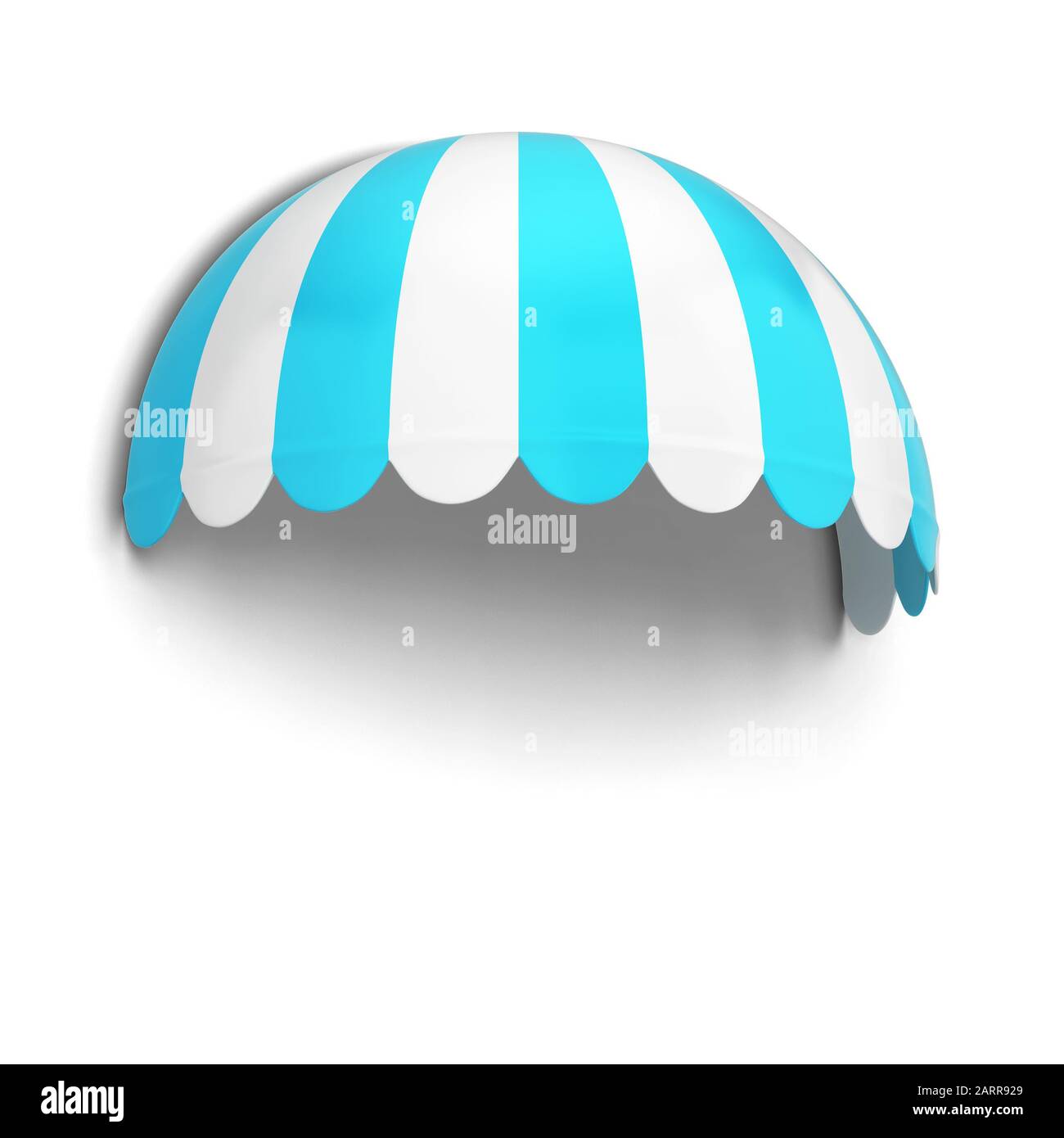 Spherical store awning. 3d illustration isolated on white background Stock Photo