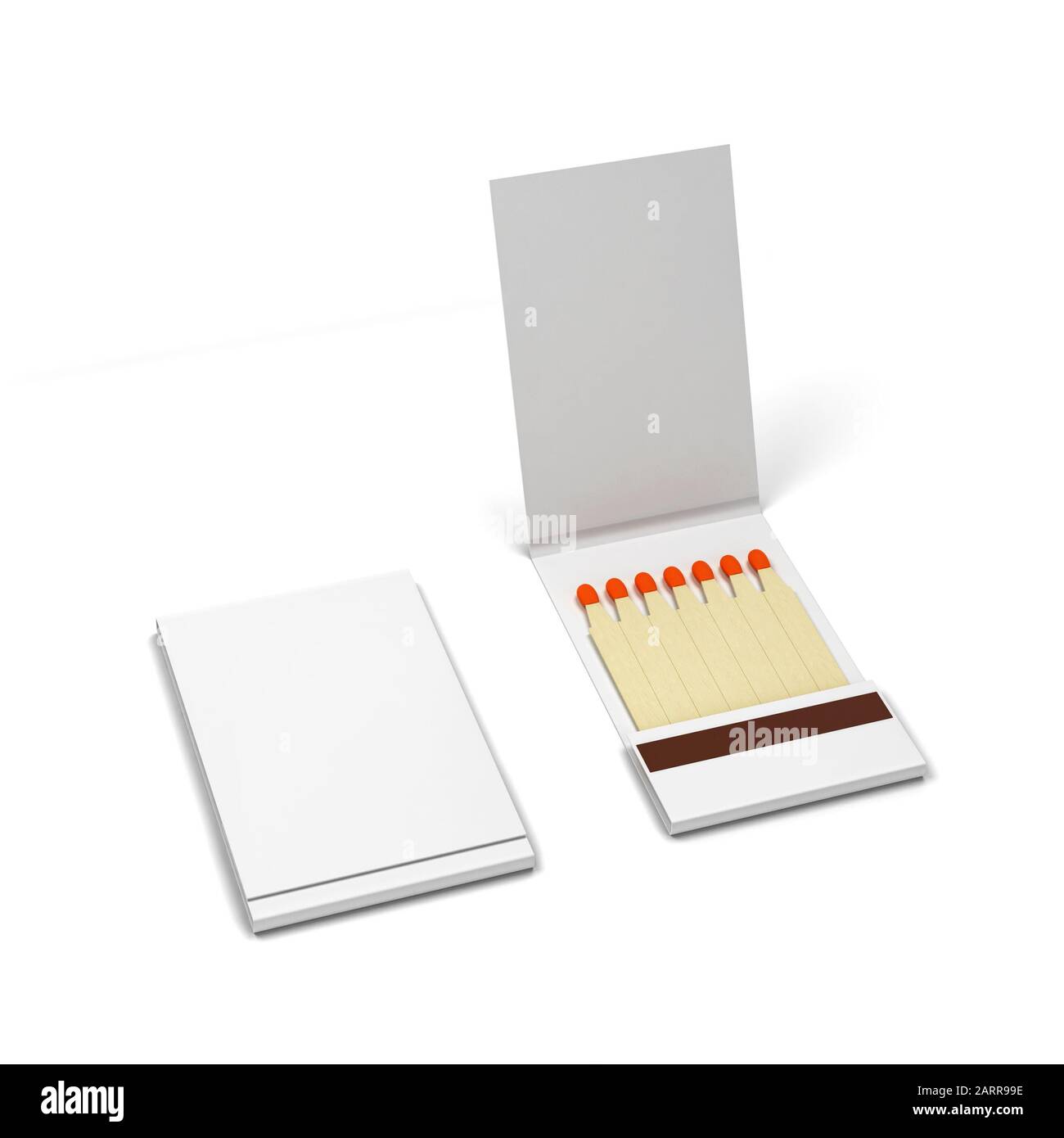 Paper book of matches mockup. 3d illustration isolated on white