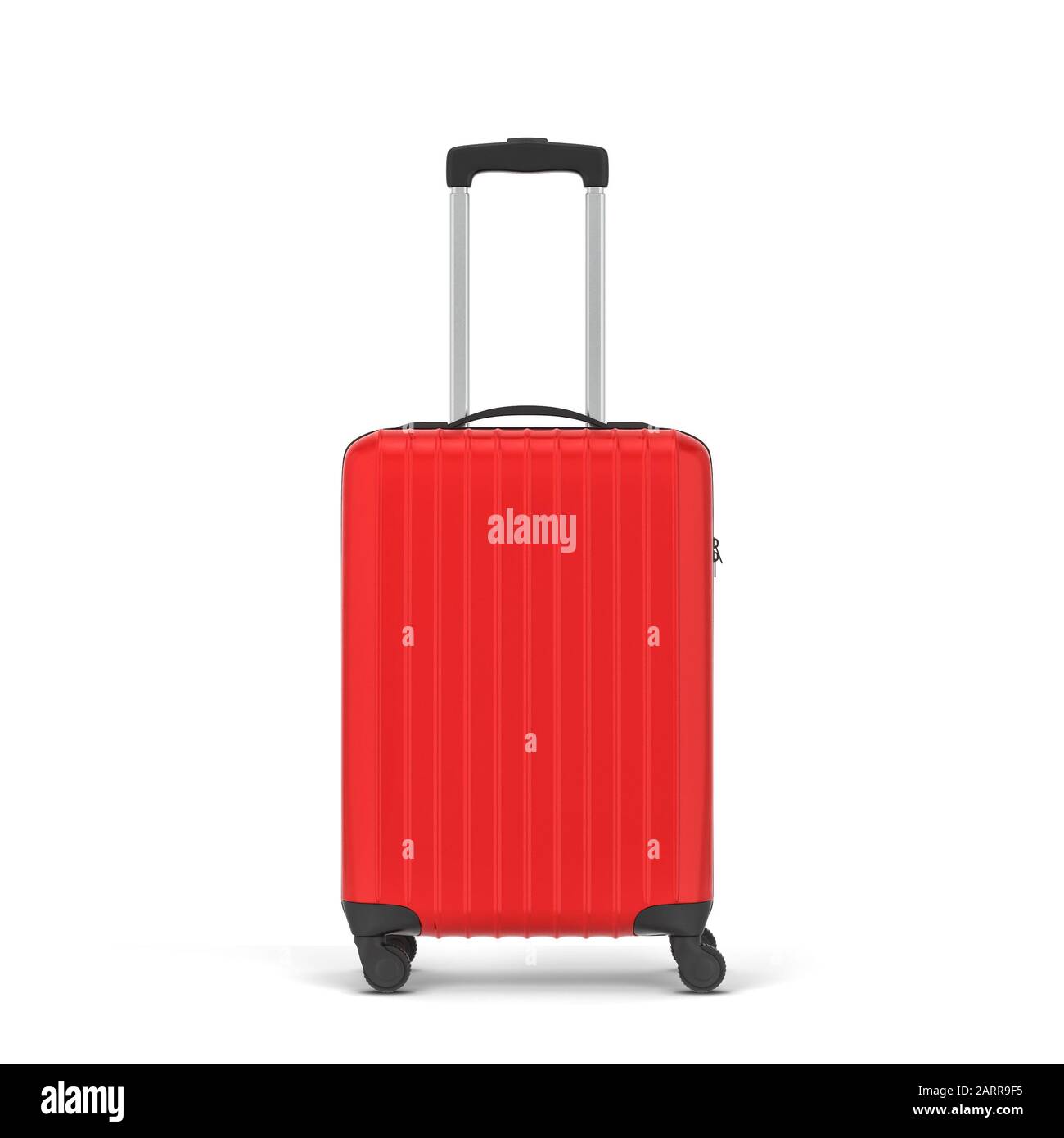 Plastic travel suitcase. 3d illustration isolated on white background Stock Photo