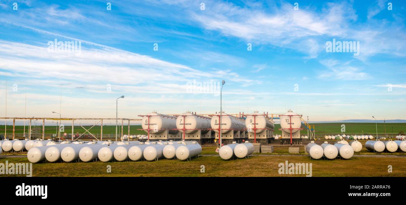 propane-butane liquid gas tanks Stock Photo