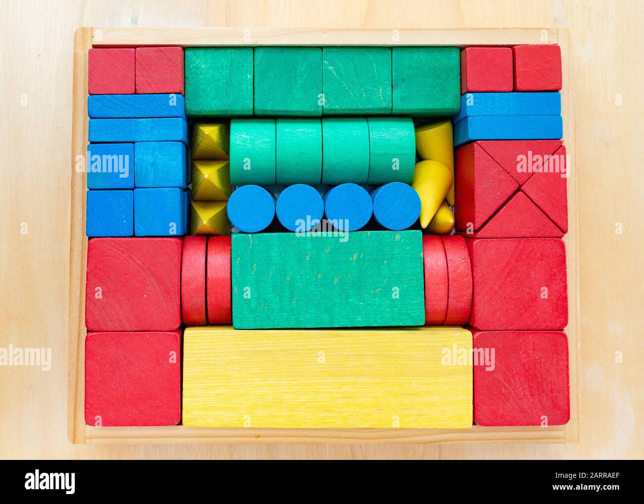 Poleidoblocs - mathematical learning aid invented by Dr Margaret Lowenfeld Stock Photo