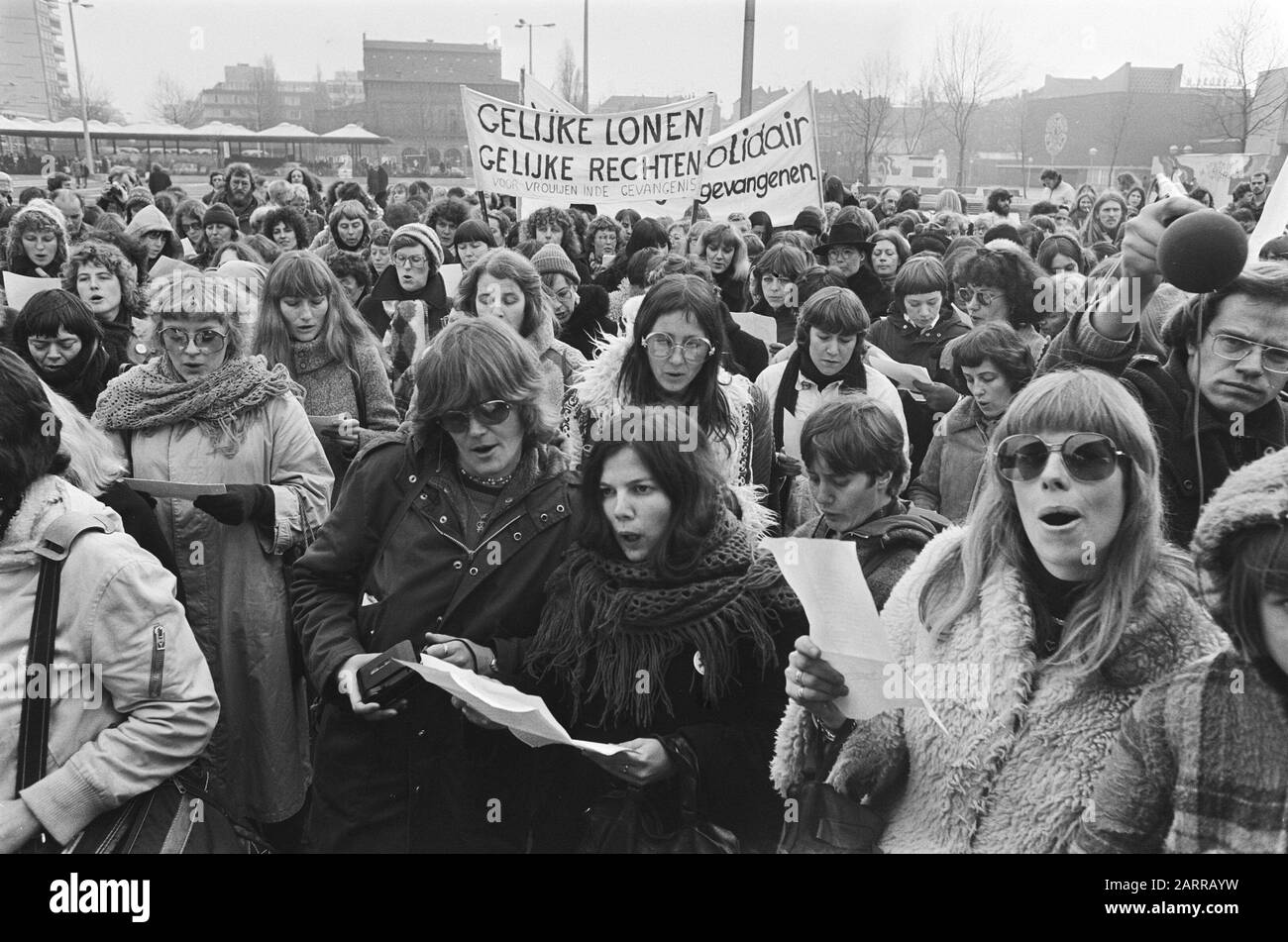 Rotterdam, demonstration for better care, treatment and guidance of women in prison Date: 4 February 1978 Location: Rotterdam, Zuid-Holland Keywords: demonstrations Stock Photo