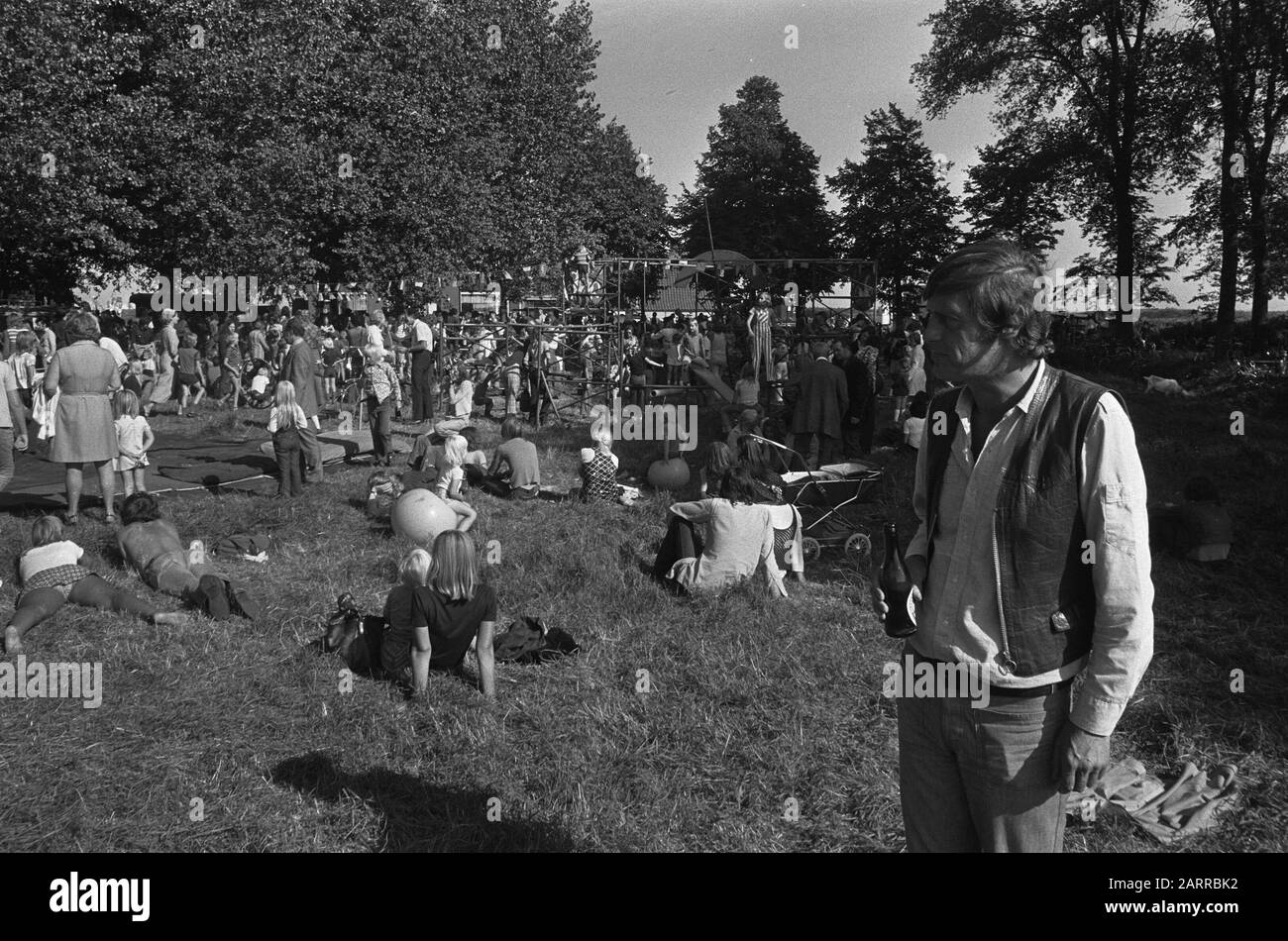 Ruigoord celebrates feast Date: August 26, 1973 Location: Amsterdam, Noord-Holland, Ruigoord Keywords: Festivals Stock Photo