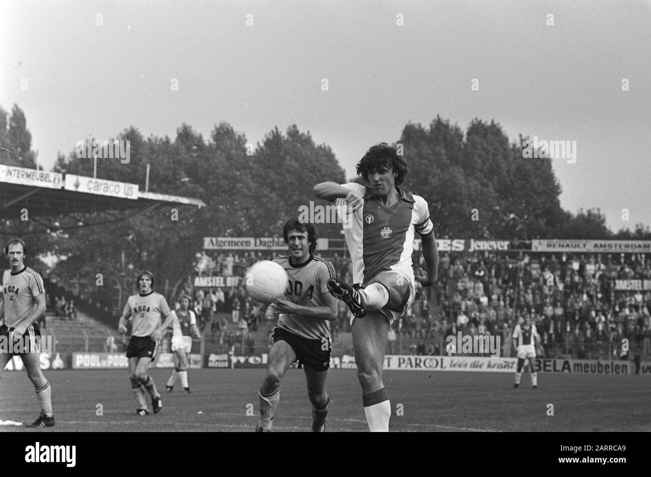 Ajax - Roda JC 4-0 Ruud Krol (Ajax) in action Date: 7 October 1979  Location: Amsterdam, Noord-Holland Keywords: sport, football Personal name:  Krol, Ruud Stock Photo - Alamy