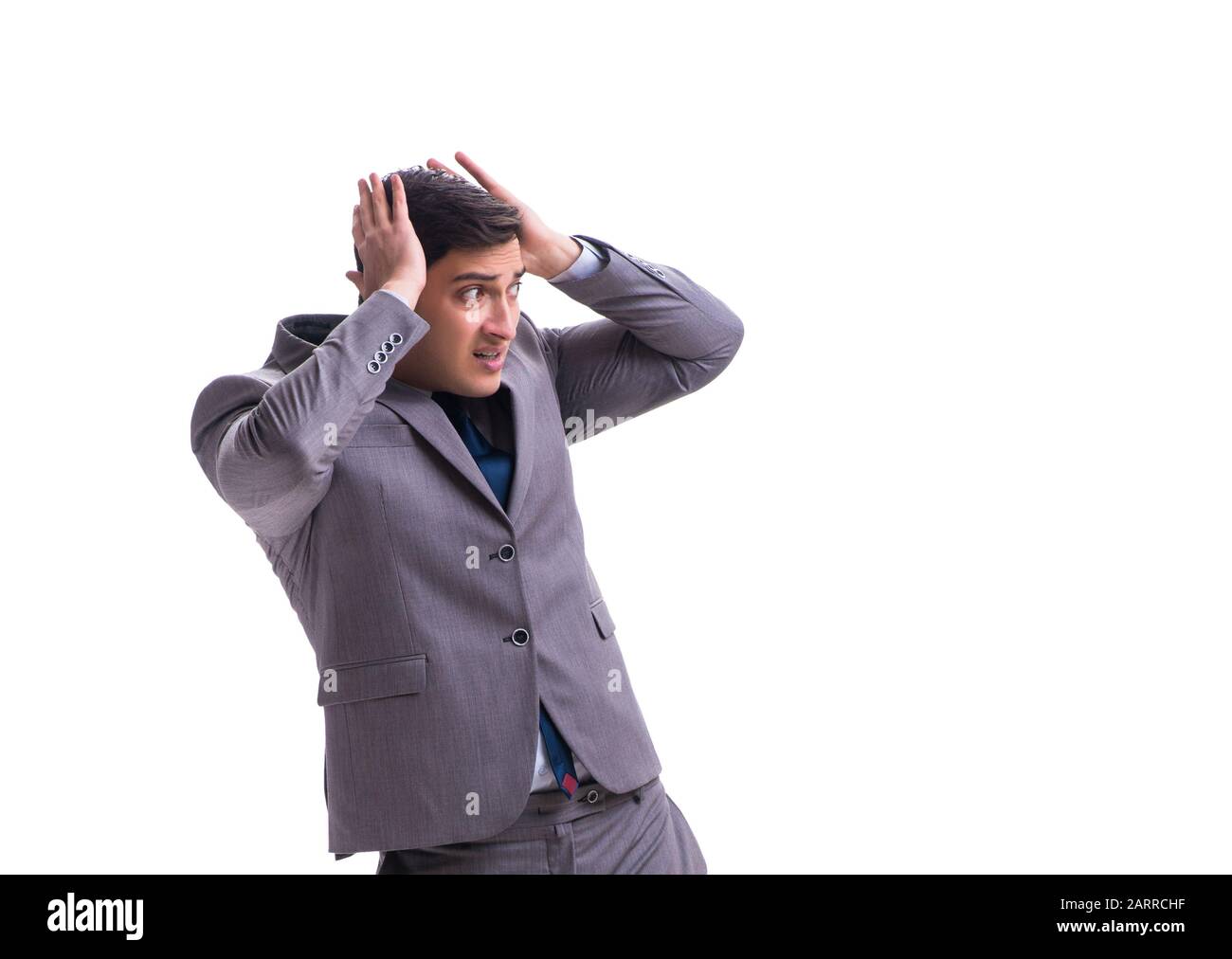 The businessman isolated on white background Stock Photo - Alamy