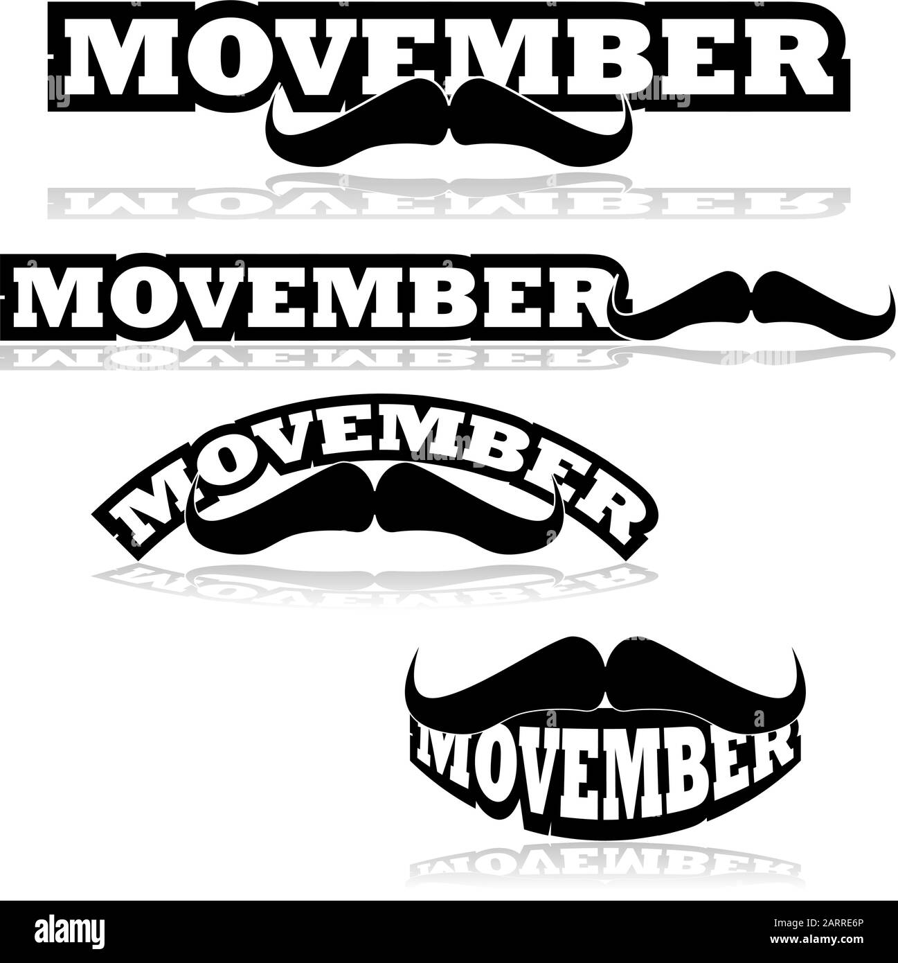 NOVEMBER, 2014 - Every year, during the month of November, men in different parts of the world let their mustache grow in order to raise raise awarene Stock Vector