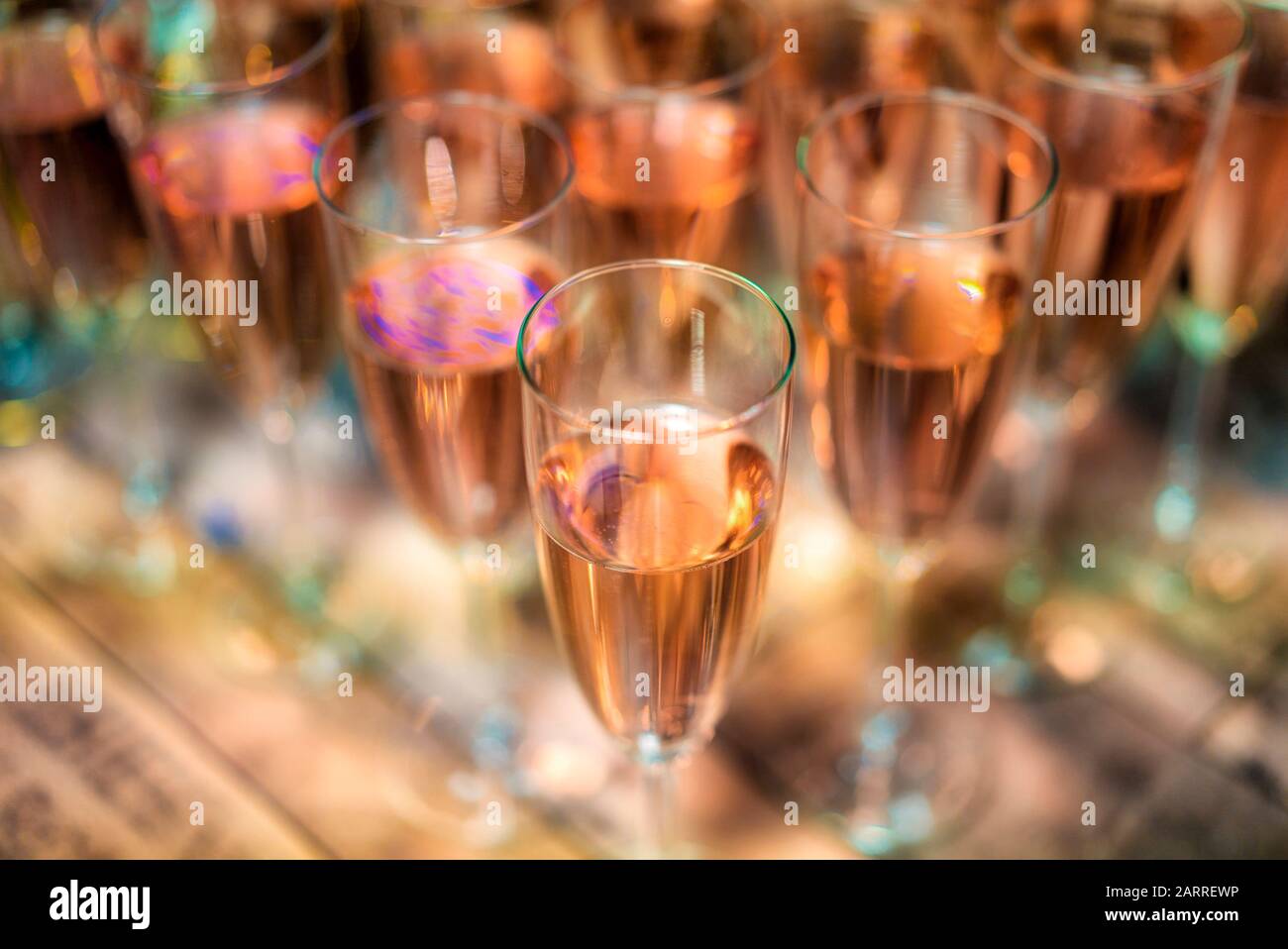 White wine glasses Stock Photo