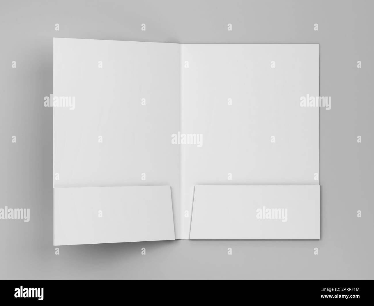 Blank paper folder mockup. 3d illustration on gray background Stock Photo