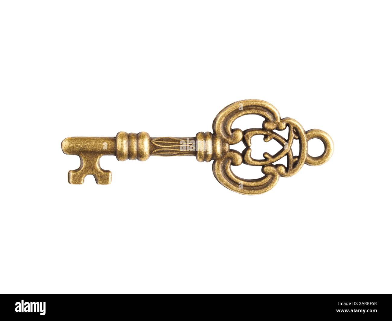 Antique key isolated on white Stock Photo