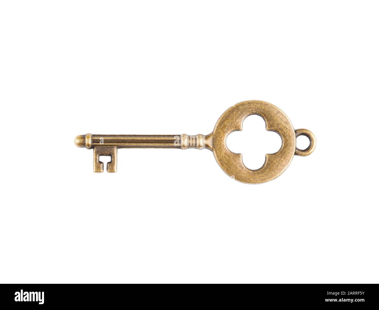 Vintage key isolated on white Stock Photo