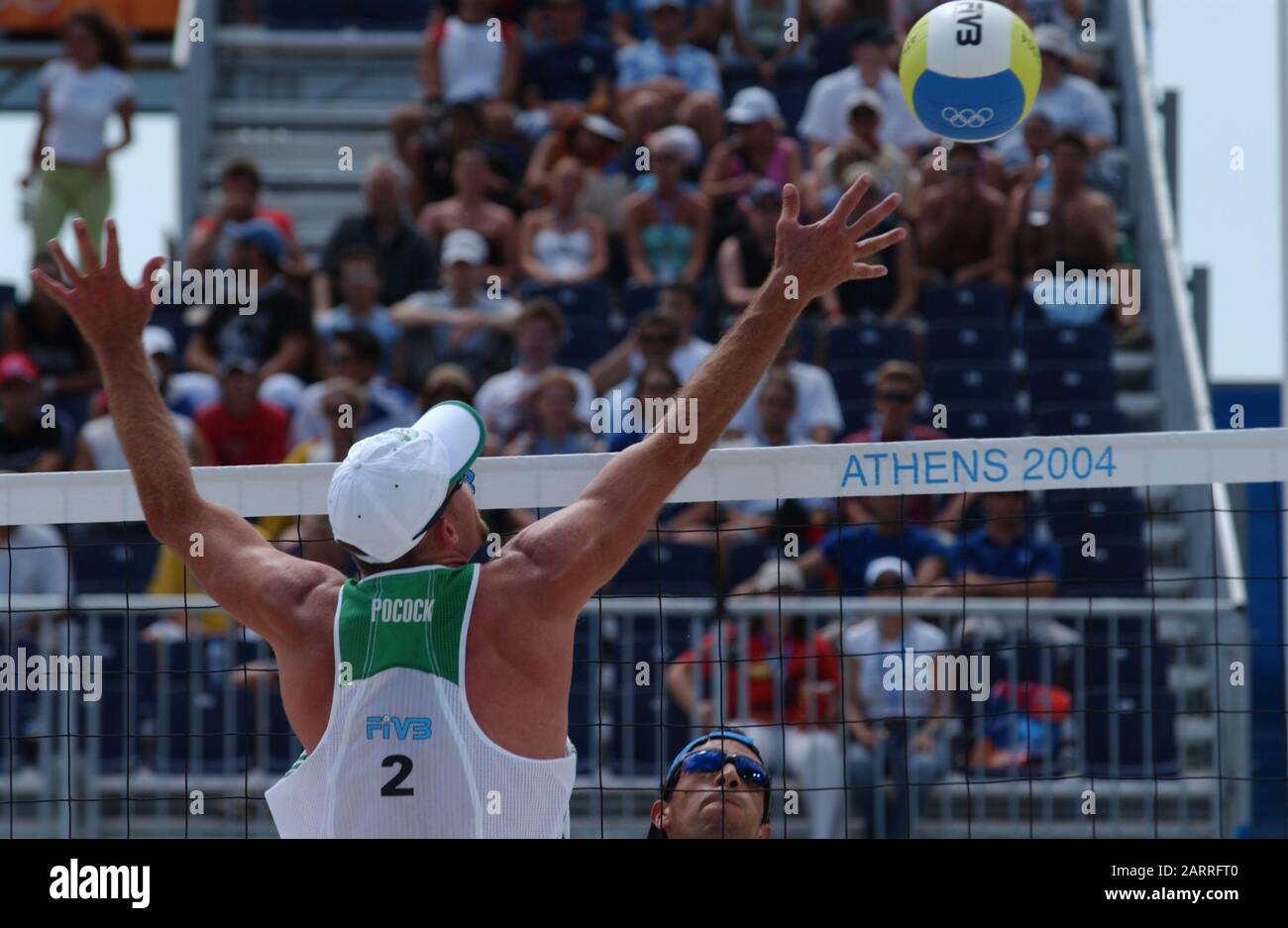 20040816 Olympic Games Athens Greece [Beach Volley Ball] Faliro Coastal Zone - Olympic Complex Mandatory Peter Spurrier/Intersport Images Stock Photo