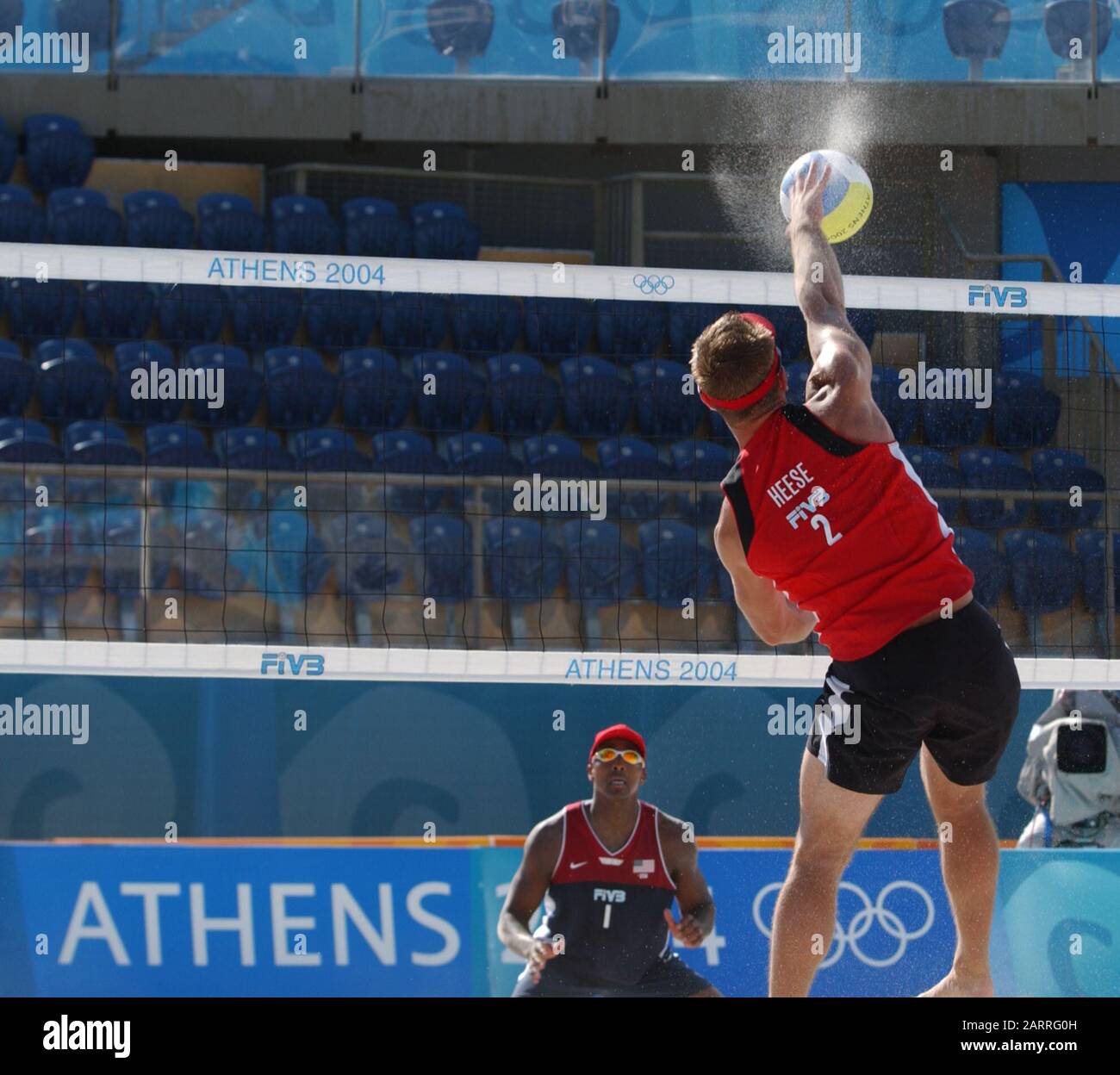 20040816 Olympic Games Athens Greece [Beach Volley Ball] Faliro Coastal Zone - Olympic Complex Mandatory Peter Spurrier/Intersport Images Stock Photo