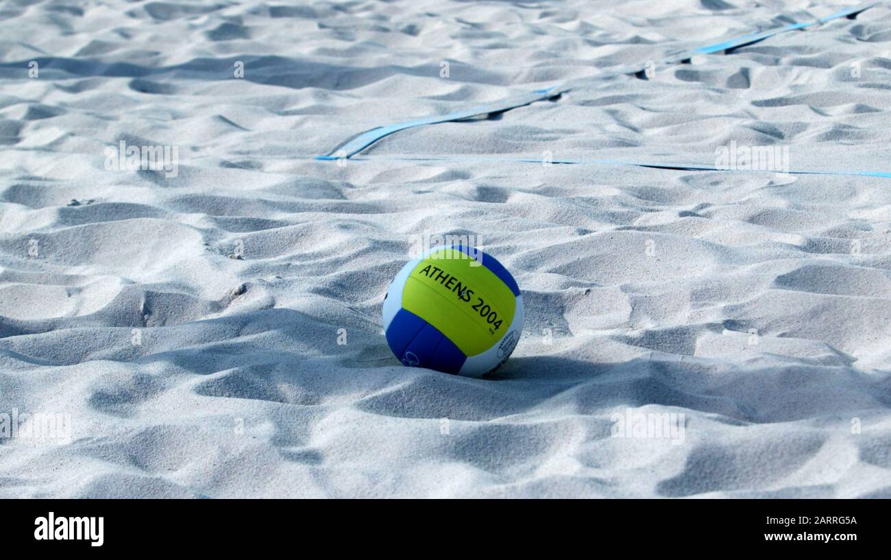 20040816 Olympic Games Athens Greece [Beach Volley Ball] Faliro Coastal Zone - Olympic Complex Mandatory Peter Spurrier/Intersport Images Stock Photo