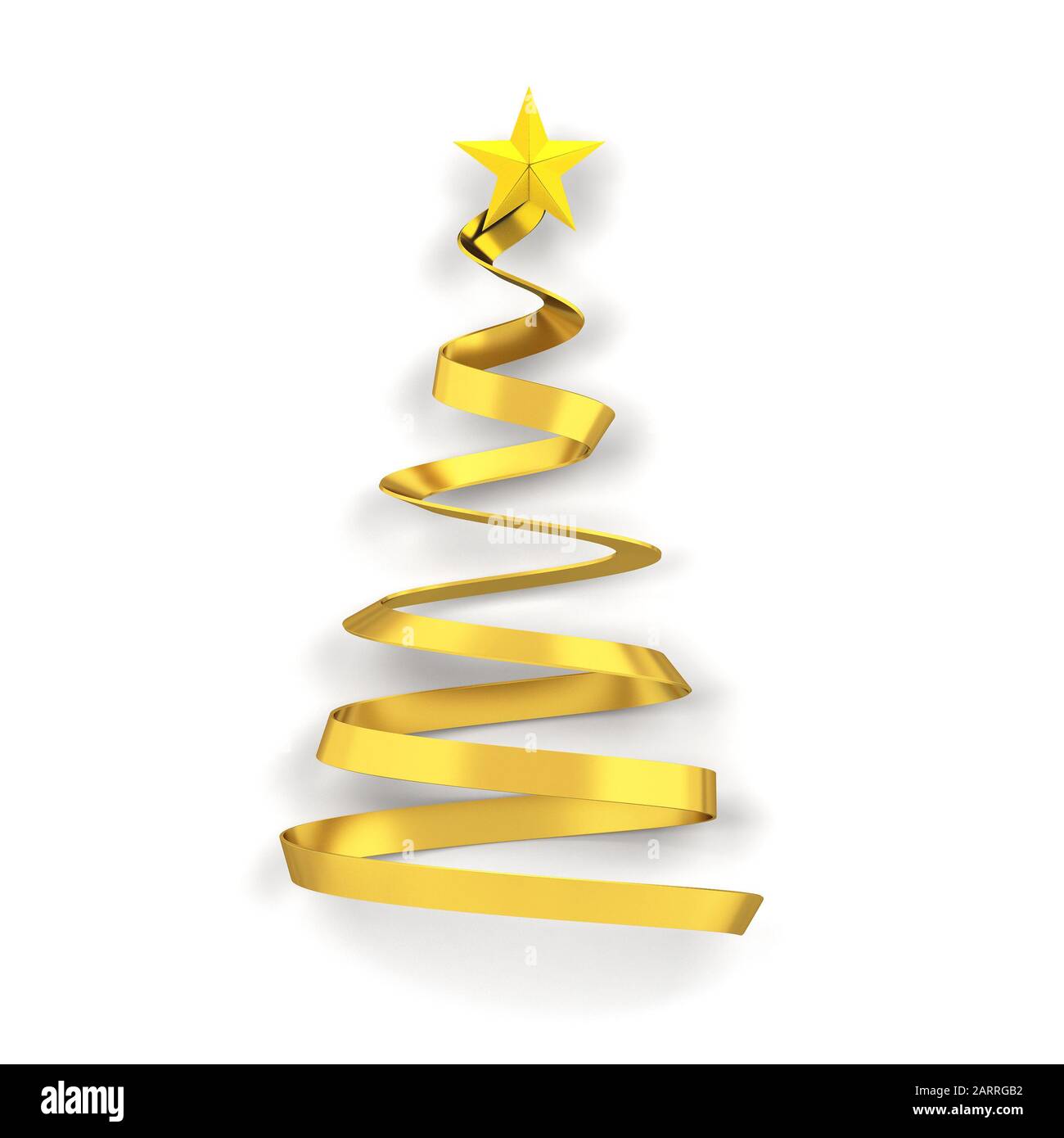 Minimalistic style christmas tree with a star. 3d illustration Stock ...