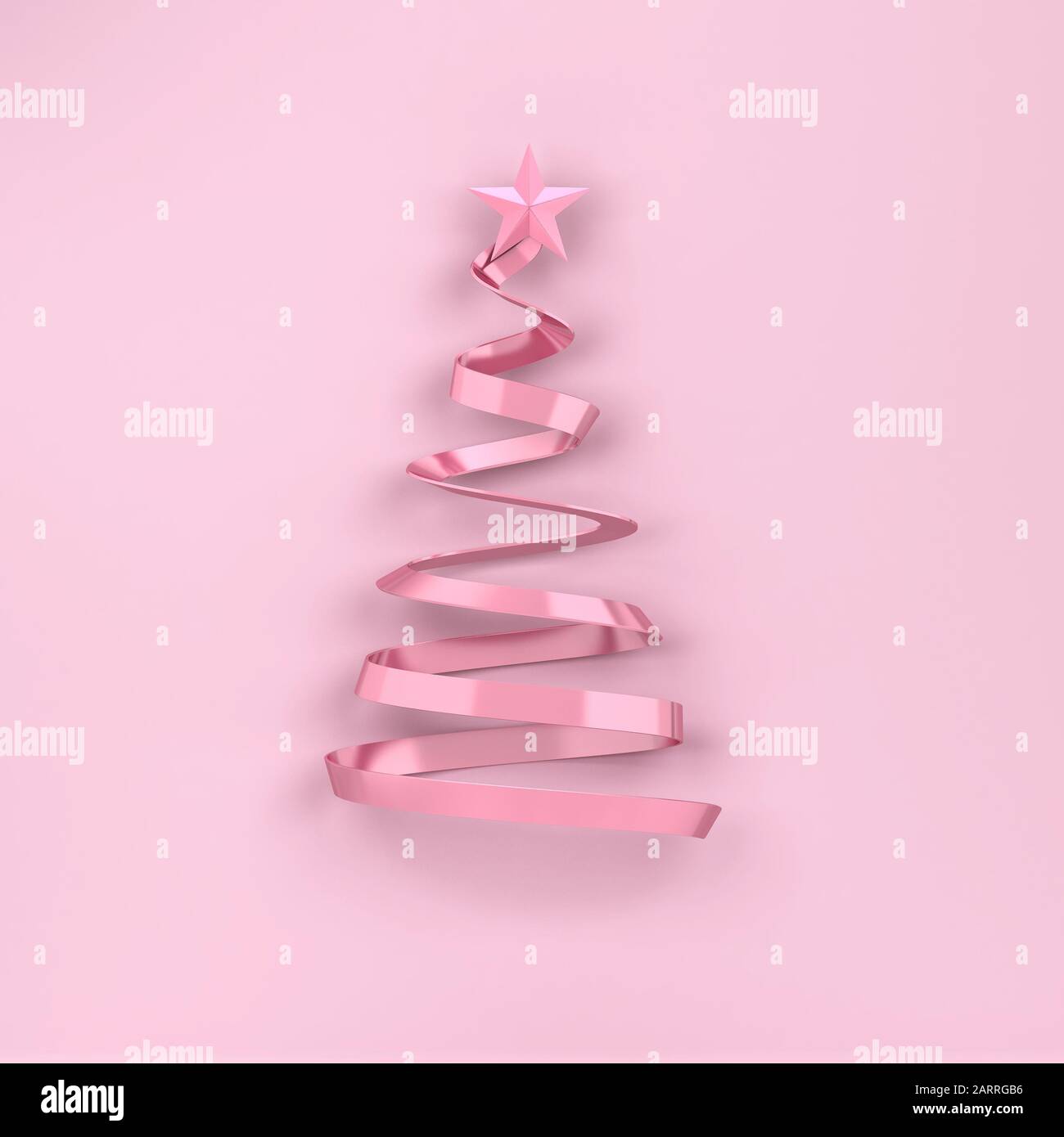 Minimalistic style christmas tree with a star. 3d illustration Stock ...
