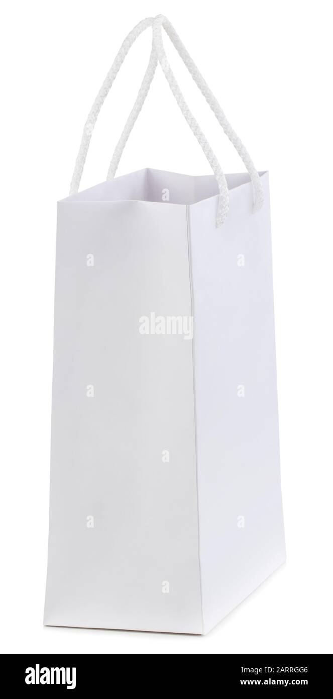 Blank shopping bag isolated on white background Stock Photo - Alamy