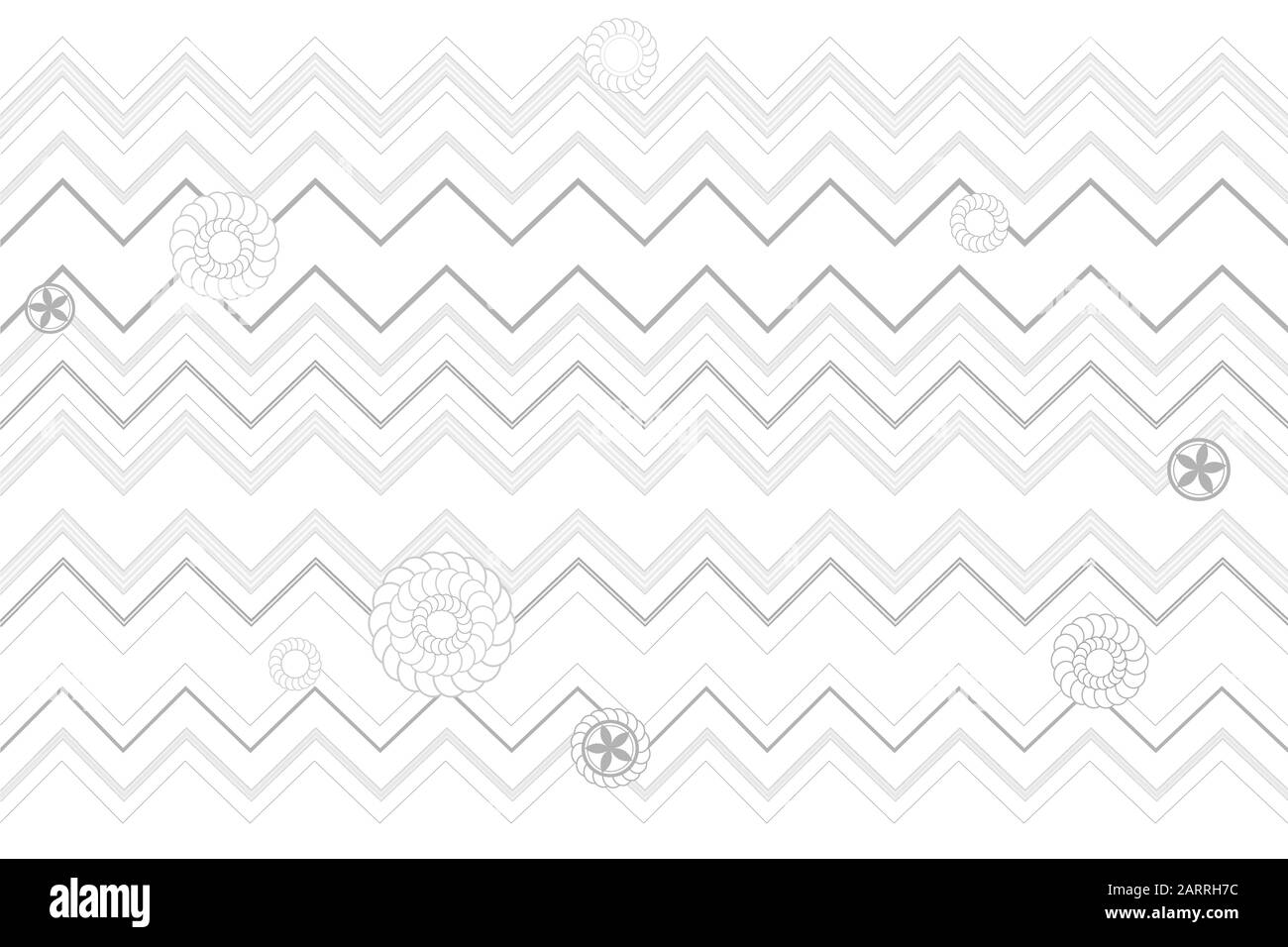Lines and flowers black and white geometric pattern japanese style vector. Simple lines decoration texture print Stock Vector
