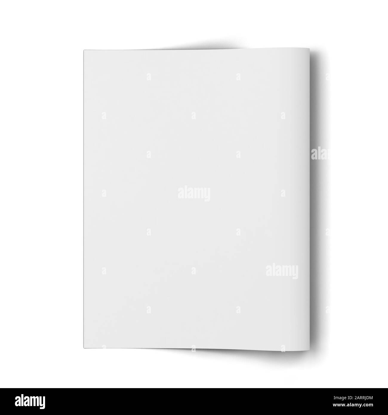 Paper canvas print sheet mockup. 3d illustration isolated on white background Stock Photo