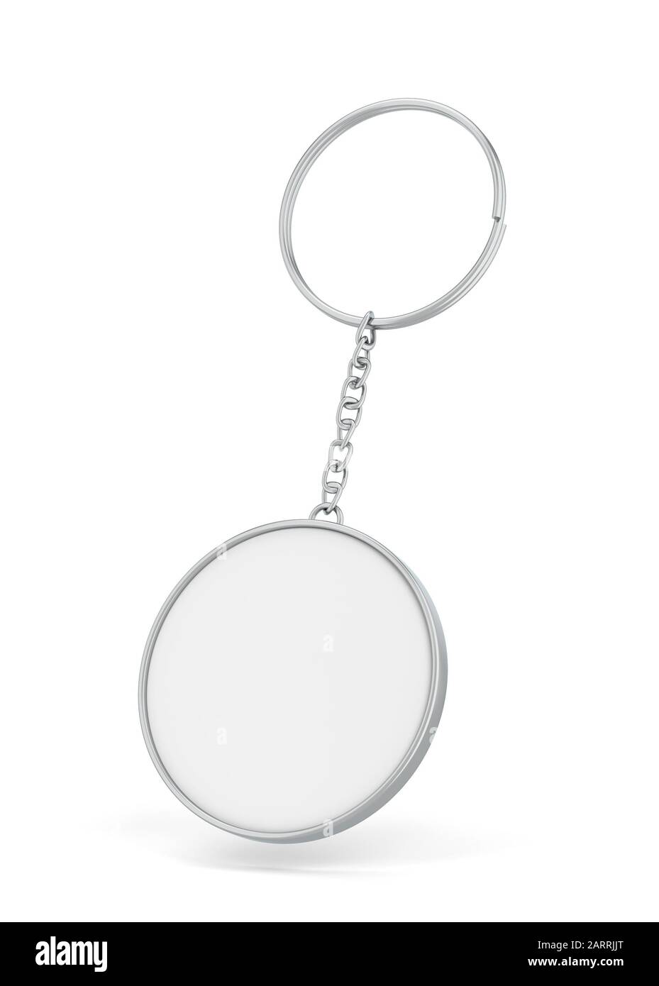 Download Blank Metallic Keychain Mockup 3d Illustration Isolated On White Background Stock Photo Alamy