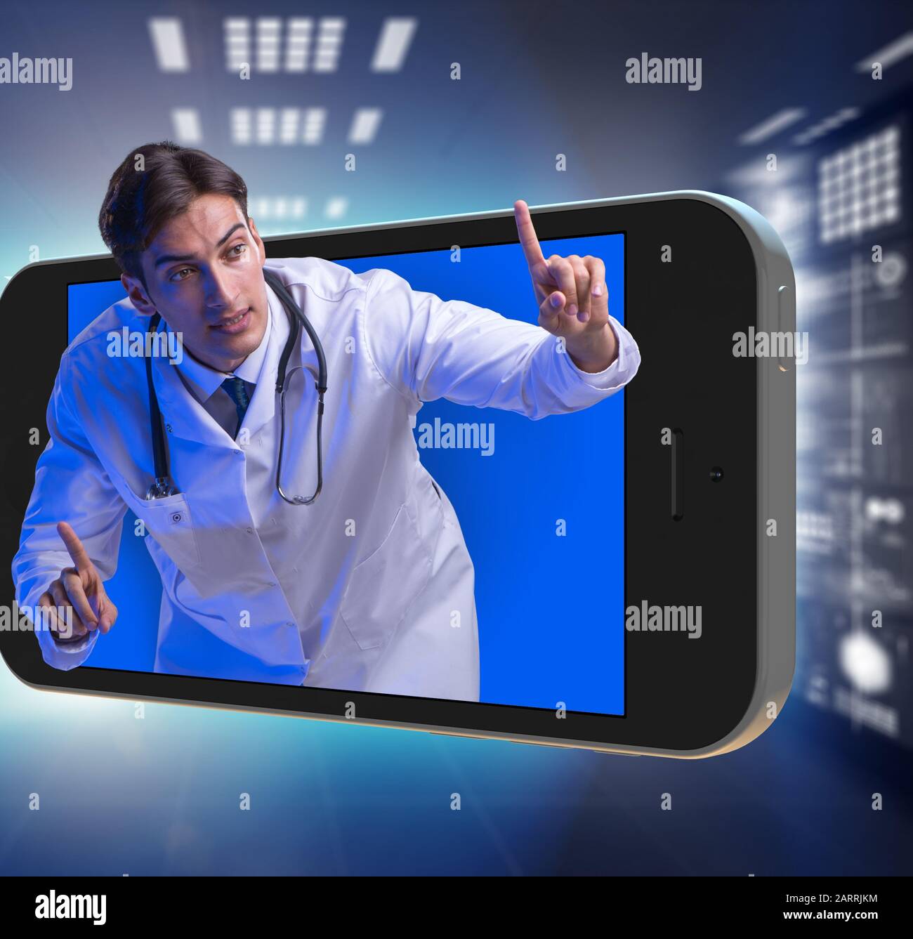 The telemedicine concept with doctor and smartphone Stock Photo - Alamy
