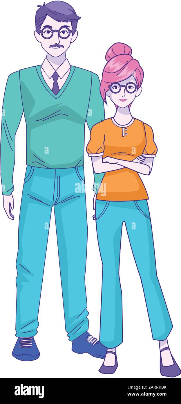 adult man and young girl standing Stock Vector Image & Art - Alamy