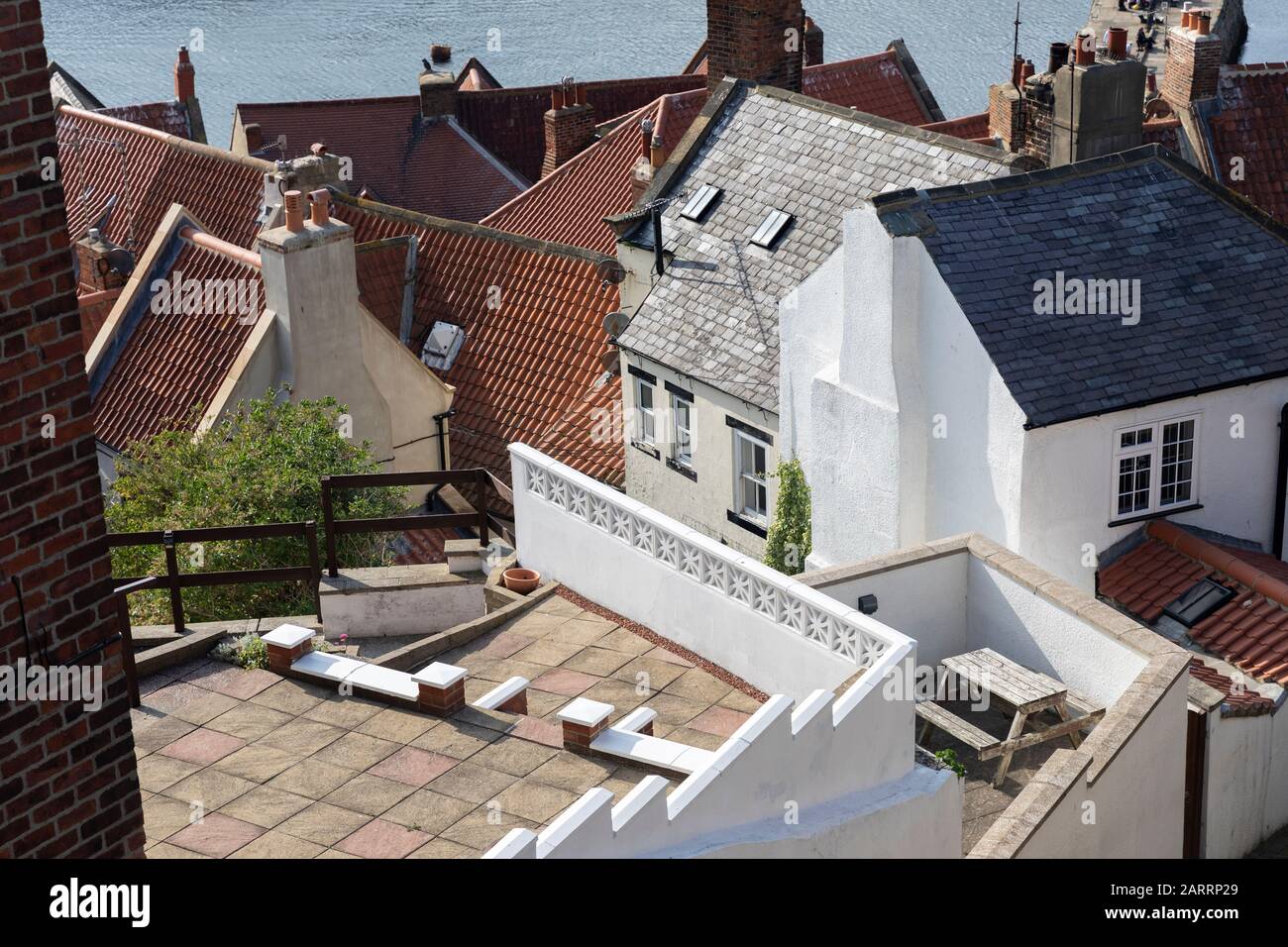 Rooftop in Whitby UK Stock Photo - Alamy