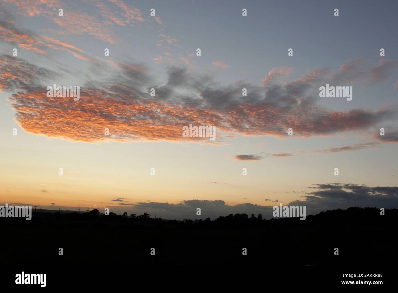 Rare and unusual cloud formation in September sky Stock Photo
