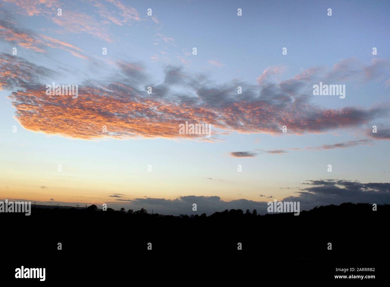 Rare and unusual cloud formation in September sky Stock Photo