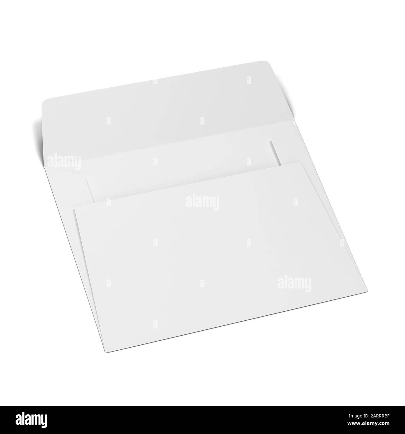 Blank paper envelope mockup. 3d illustration isolated on white