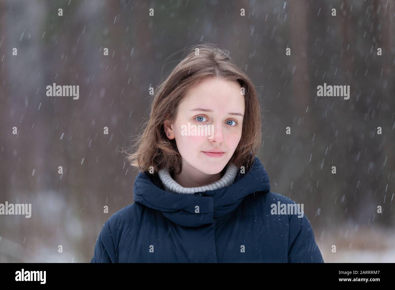 Girl in the forest. Stock Photo