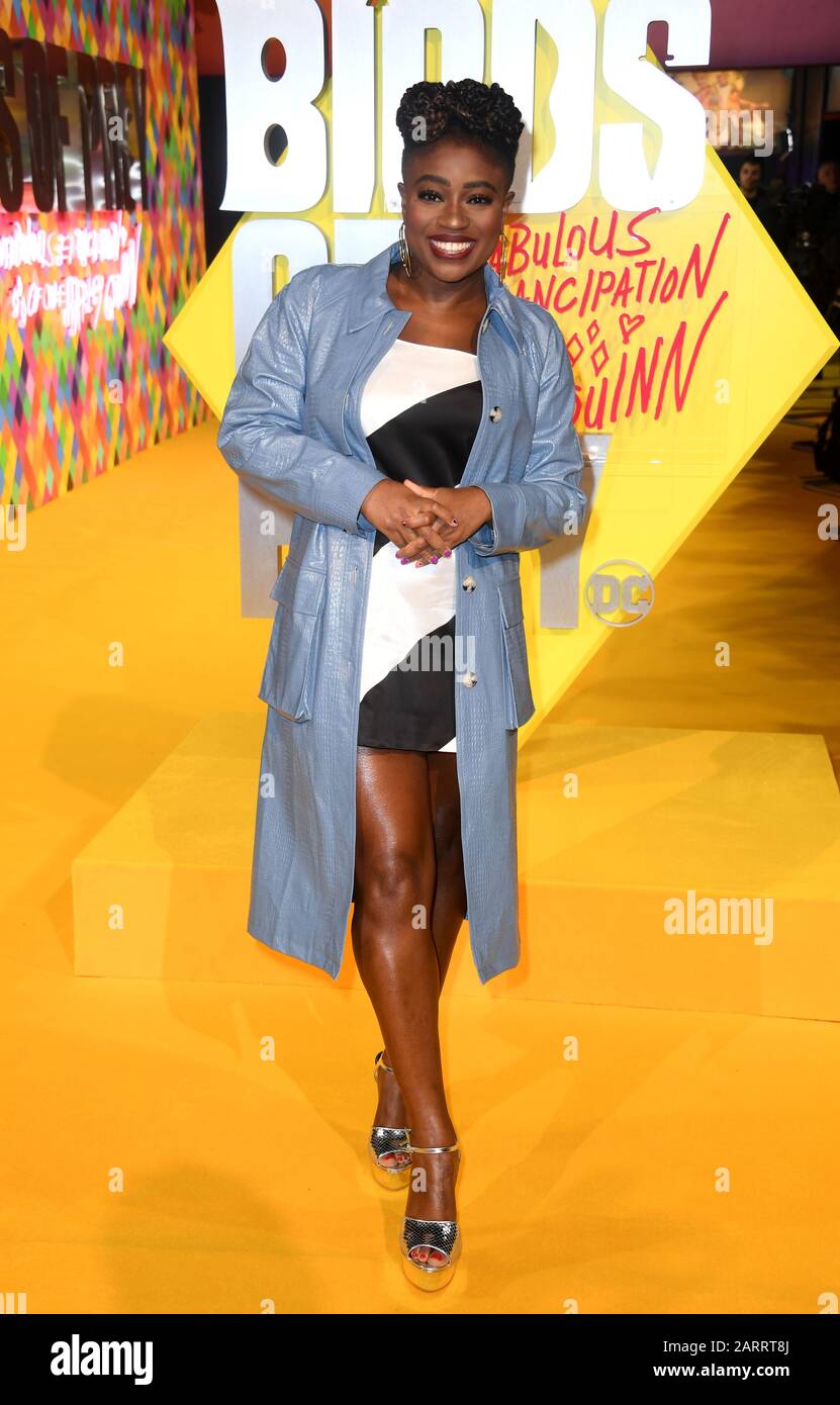 Clara Amfo attending the world premiere of Birds of Prey and the Fantabulous Emancipation of One Harley Quinn, held at the BFI IMAX, London. Stock Photo