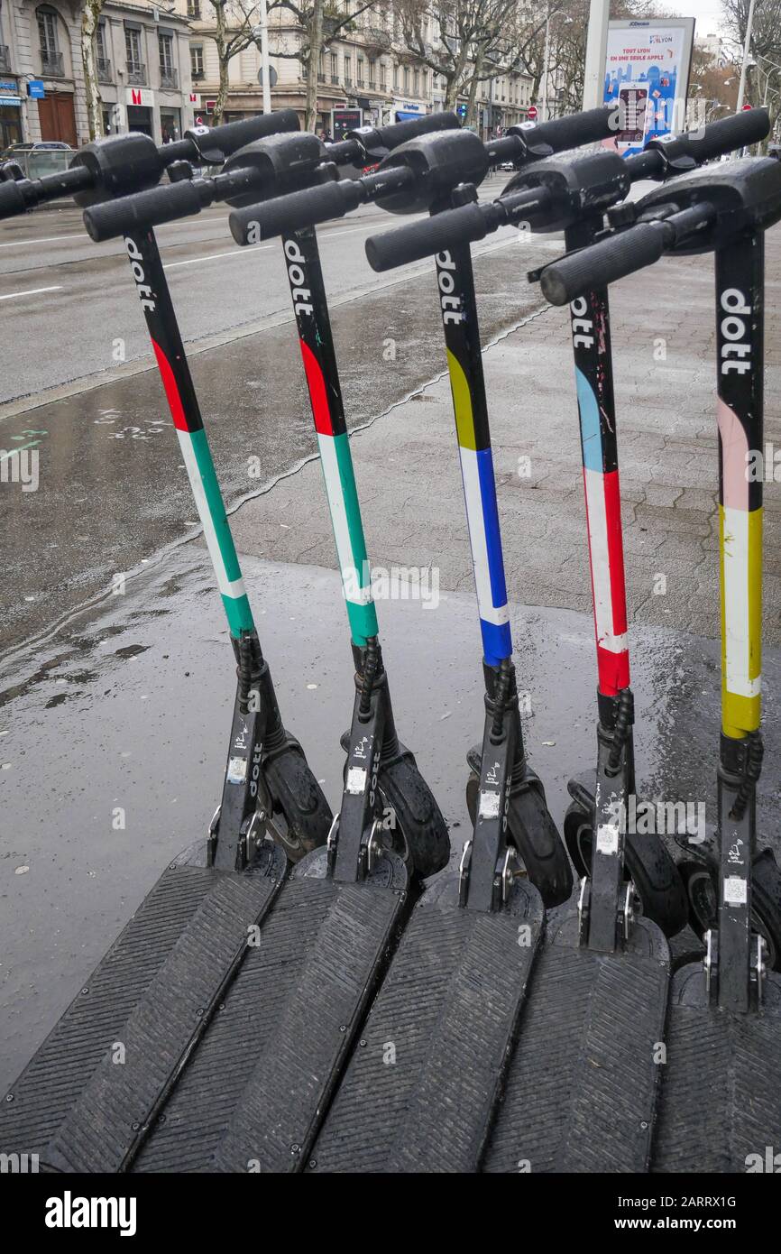 Scooters, Lyon, Rhone, AURA Region, France Stock Photo Alamy