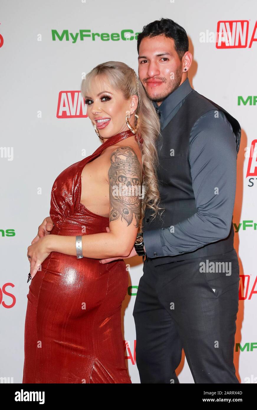 Nina Elle And Guest Attend The 2020 Adult Video News Avn Awards At The Joint Inside Hotel Hard
