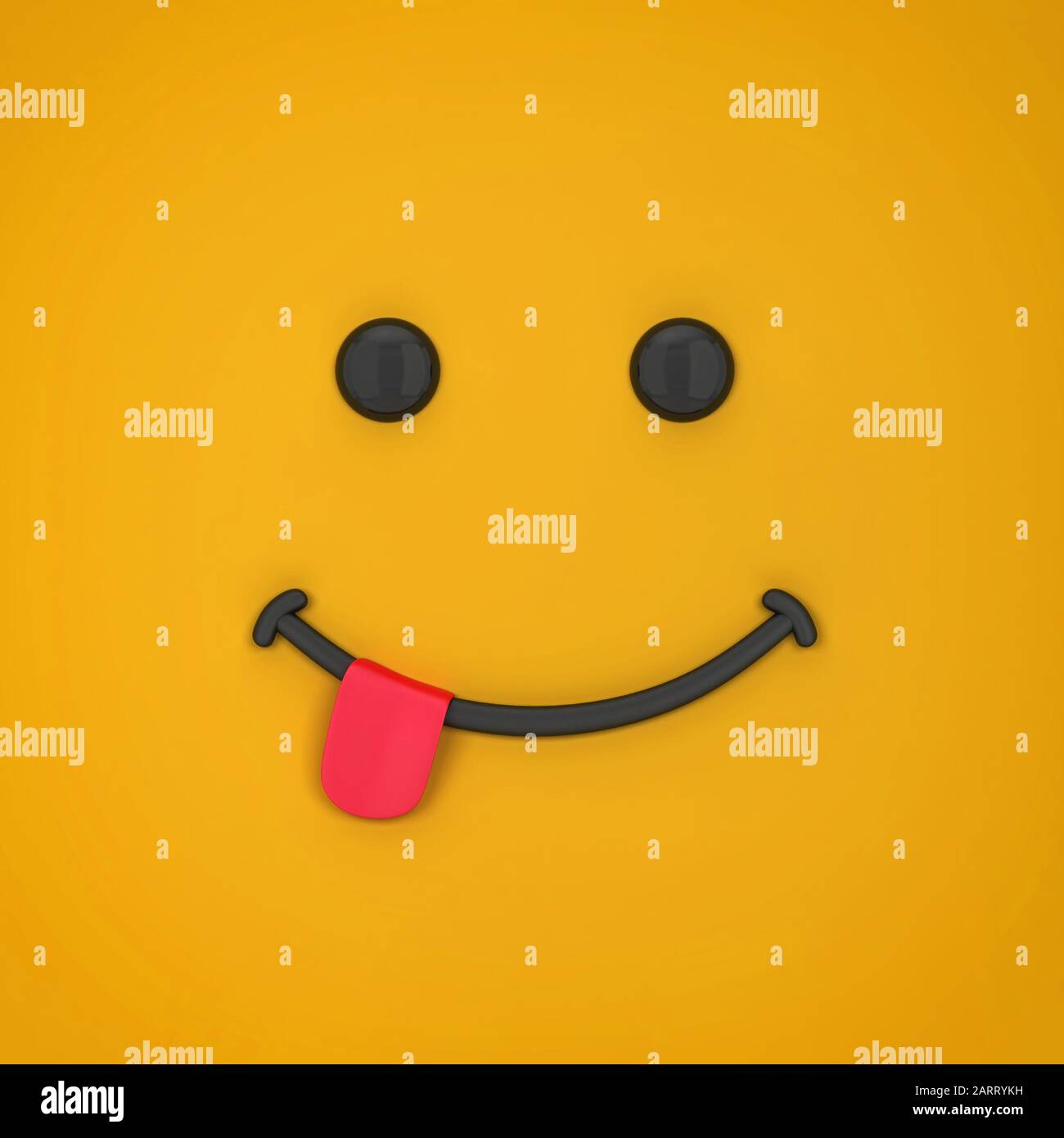 Smiley face emoji. 3d illustration Stock Photo