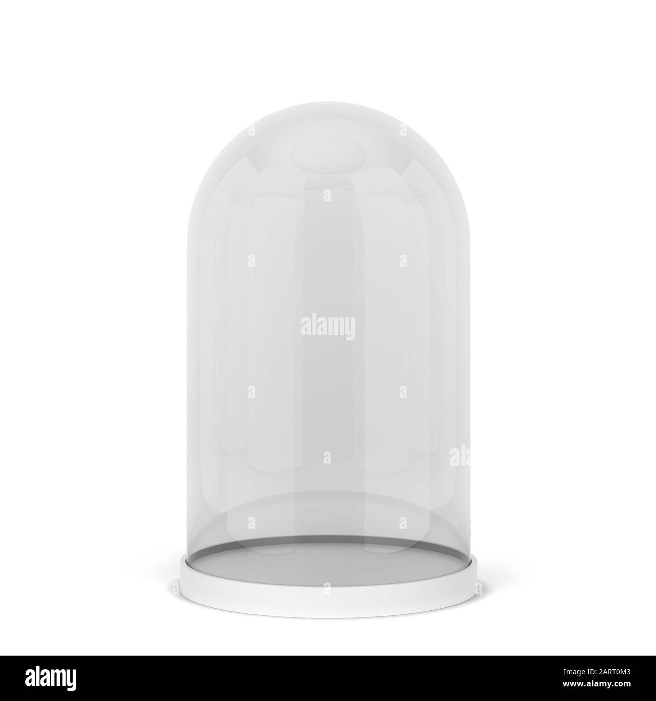 Glass dome on a stand. 3d illustration isolated on white background ...