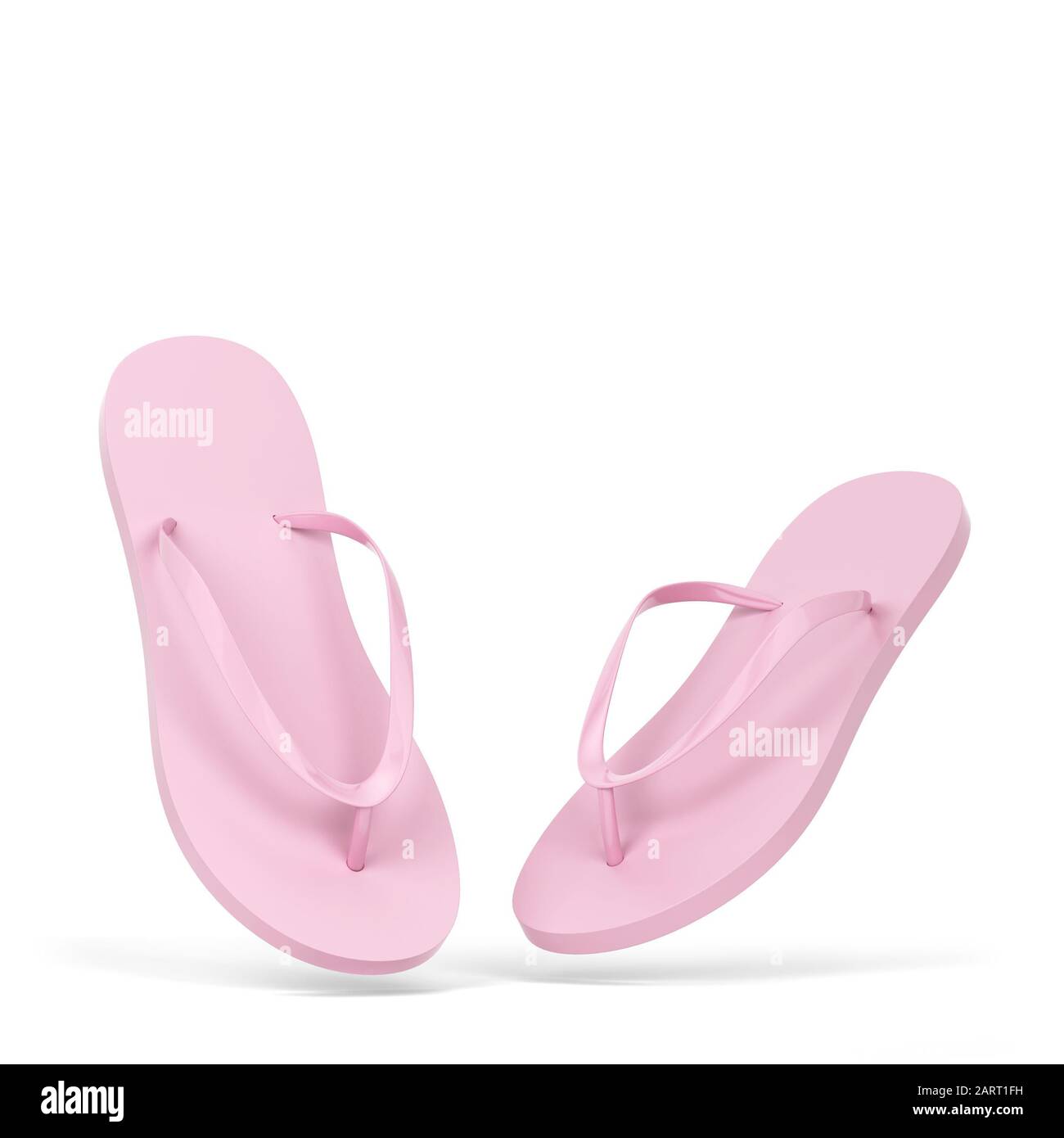 Blank pair of flip flops mockup. 3d illustration isolated on white ...