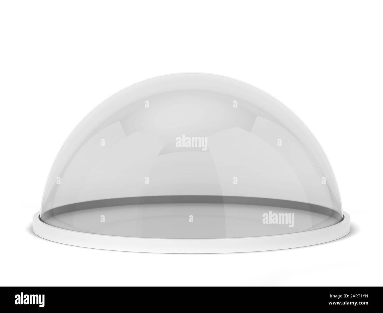 Glass dome on a stand. 3d illustration isolated on white background ...