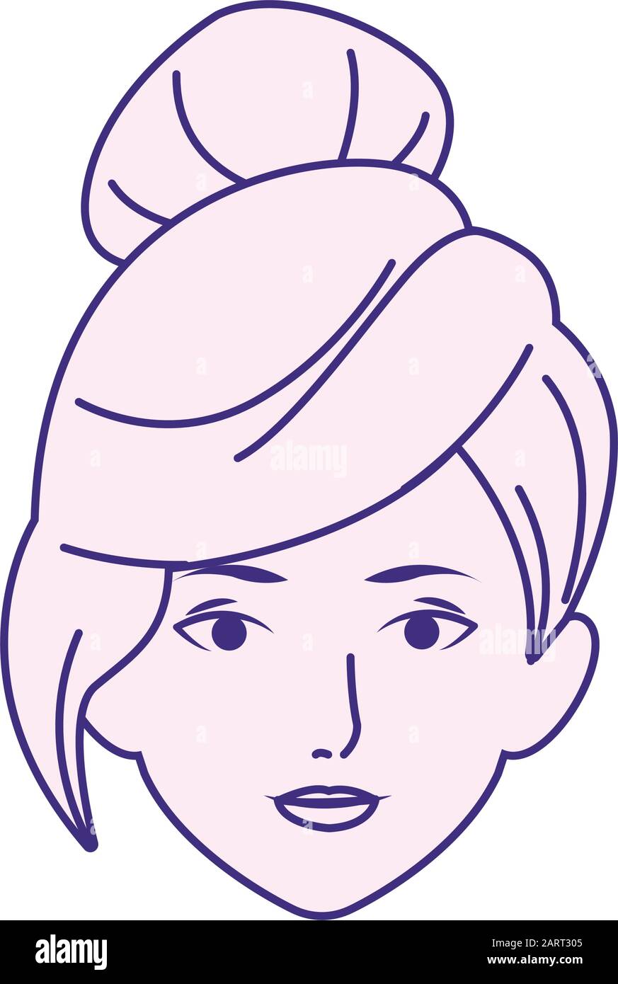 Woman Face With Cool Hairstyle Icon Flat Design Stock Vector Art